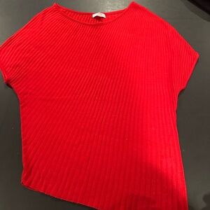 New York & Company Scarlet Ribbed Knit Top